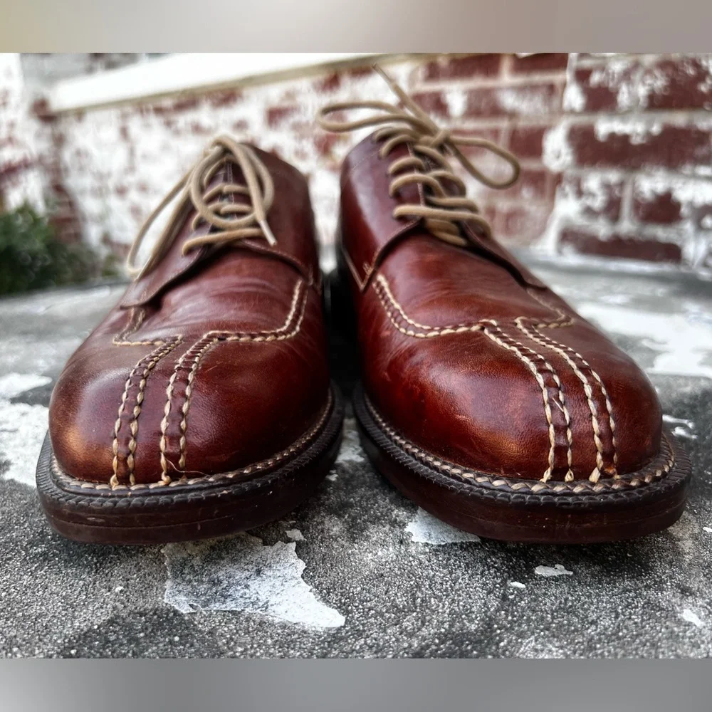 Cole Haan Country Men’s Sz 9.5 D Oxfords Brown Leather Split Toe Vintage Dress
